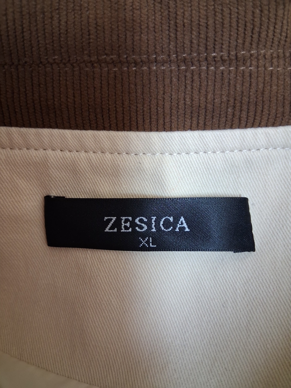 ZESICA Cream Jacket with Brown Trim Size XL - Picture 2 of 16